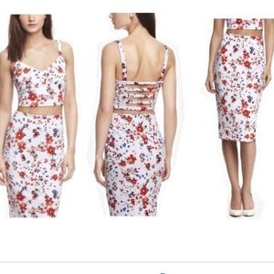 Express floral midi pencil skirt- Size 0